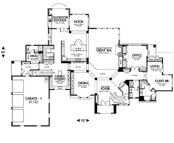 House Plan Design - European Floor Plan - Main Floor Plan #48-257