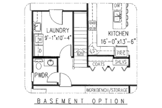 Floor Plan - Other Floor for European House Plan #11-115 - 3 bed, 2 bath