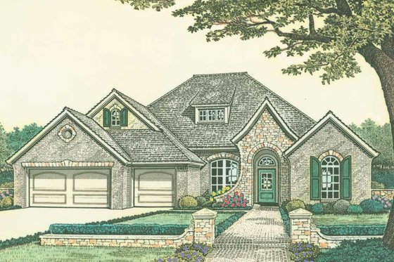 Exterior - Front Elevation for European House Plan #310-359 - 4 bed, 3 bath