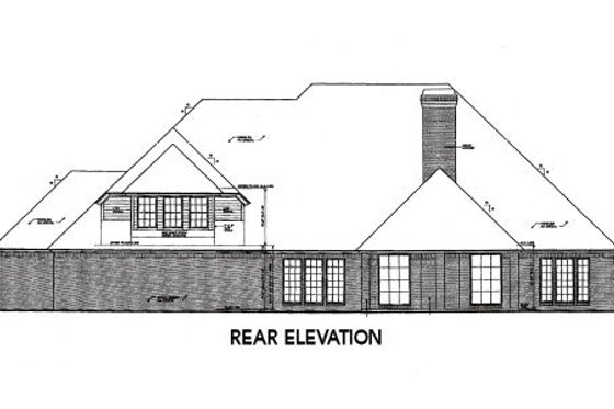 Exterior - Rear Elevation for European House Plan #310-517 - 4 bed, 4.5 bath