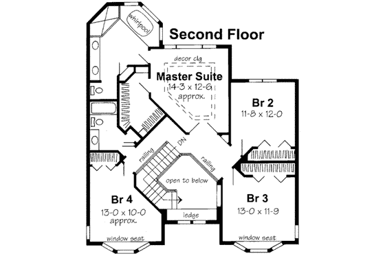 Floor Plan - Upper Floor for Traditional House Plan #312-464 - 4 bed, 2.5 bath