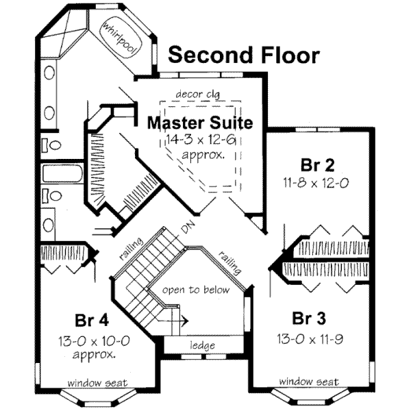 Traditional Floor Plan - Upper Floor Plan #312-464