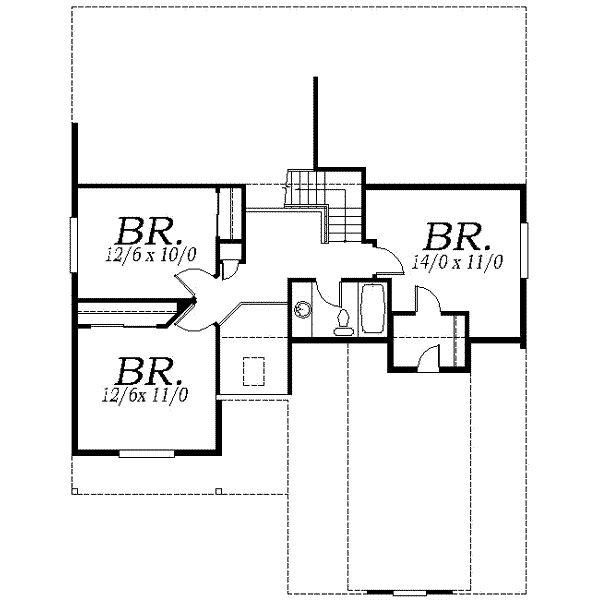 Craftsman Floor Plan - Upper Floor Plan #130-104