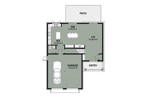 Floor Plan - Main Floor for Craftsman House Plan #497-2 - 3 bed, 2.5 bath