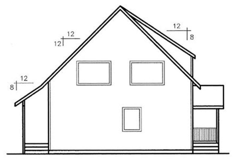 Dream House Plan - Exterior - Rear Elevation for Modern House Plan #60-598 - 3 bed, 1.5 bath