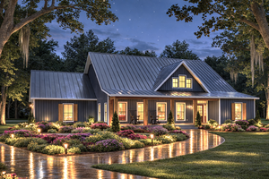 House Blueprint - Exterior - Front Elevation for Farmhouse House Plan #44-311 - 3 bed, 2 bath