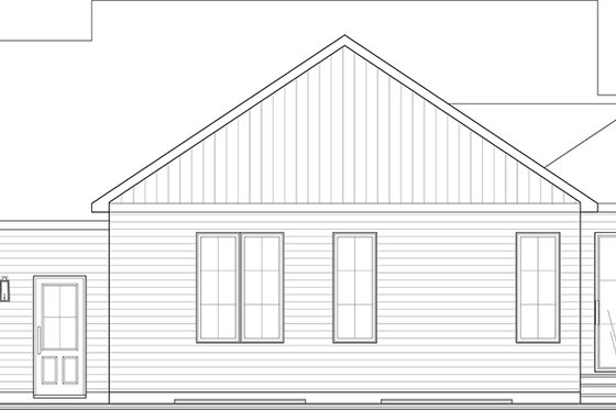 Exterior - Rear Elevation for European House Plan #23-1020 - 2 bed, 1 bath
