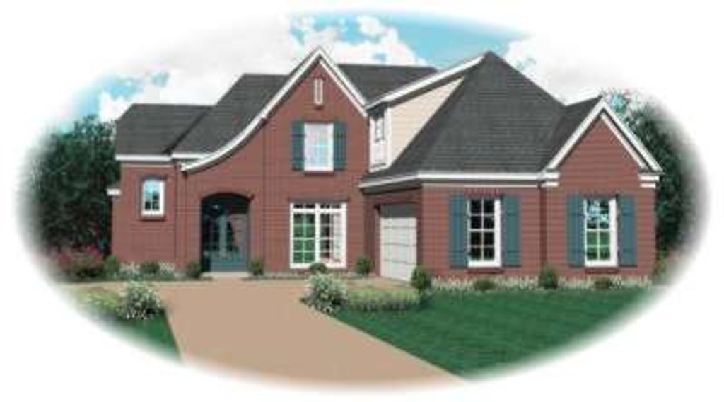 Exterior - Front Elevation 2 for European House Plan #81-1020 - 3 bed, 2.5 bath