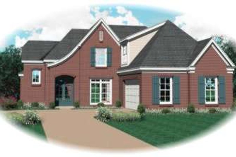 Exterior - Front Elevation 2 for European House Plan #81-1020 - 3 bed, 2.5 bath