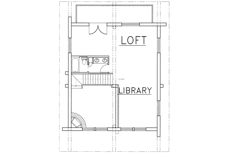 Dream House Plan - Floor Plan - Upper Floor for Log House Plan #117-484 - 2 bed, 2 bath