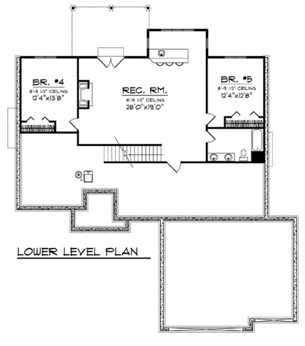 Home Plan - Traditional Floor Plan - Lower Floor Plan #70-819