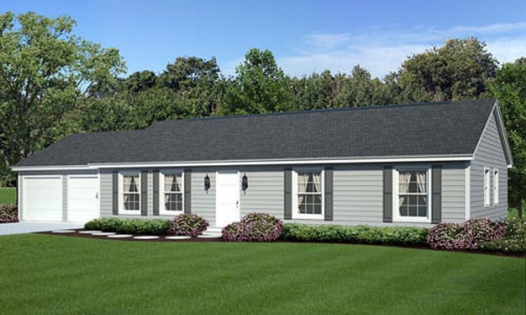 Ranch Style House Plan - 3 Beds 2 Baths 1400 Sq/Ft Plan #312-356