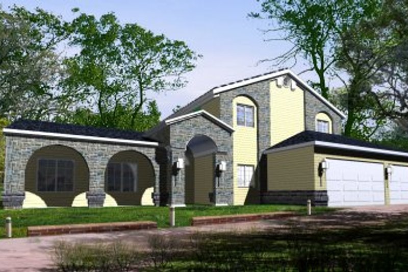 Dream House Plan - Adobe / Southwestern Exterior - Front Elevation Plan #1-788
