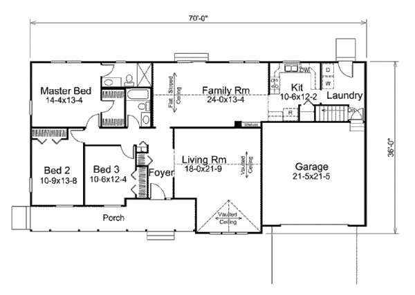 Architectural House Design - Traditional Floor Plan - Main Floor Plan #57-454