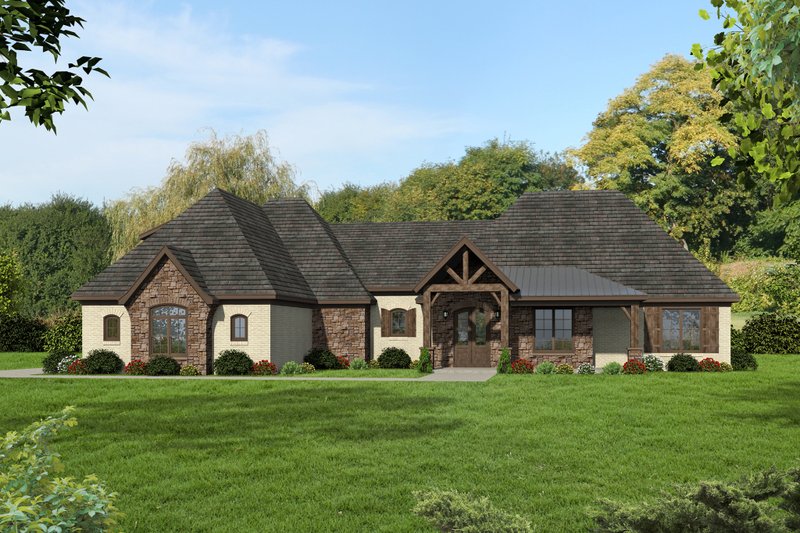 Home Plan - European Exterior - Front Elevation Plan #932-22