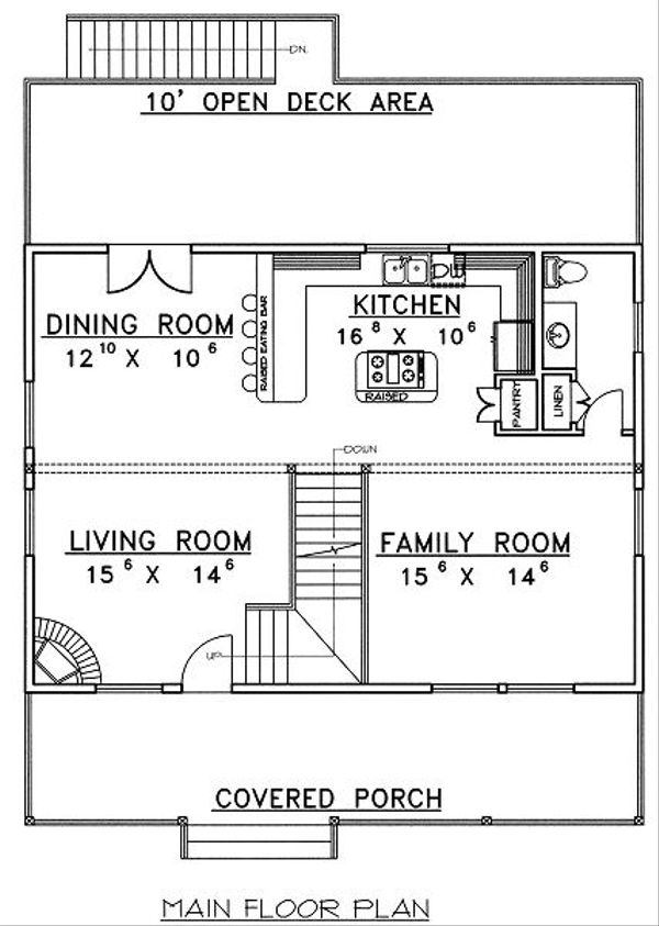 House Design - Traditional Floor Plan - Main Floor Plan #117-544