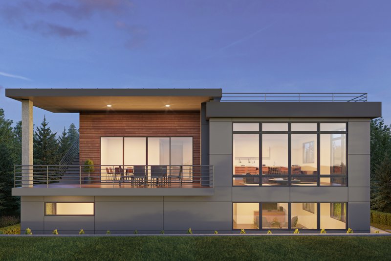 Home Plan - Exterior - Rear Elevation for Modern House Plan #1066-220 - 3 bed, 4 bath