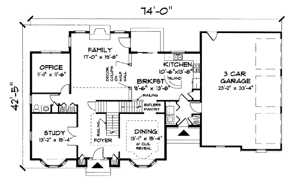 Traditional Floor Plan - Main Floor Plan #75-183