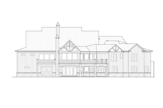Exterior - Rear Elevation 2 for Farmhouse House Plan #54-390 - 4 bed, 4.5 bath