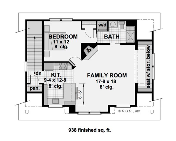 Dream House Plan - Floor Plan - Upper Floor for Modern House Plan #51-1571 - 1 bed, 1 bath