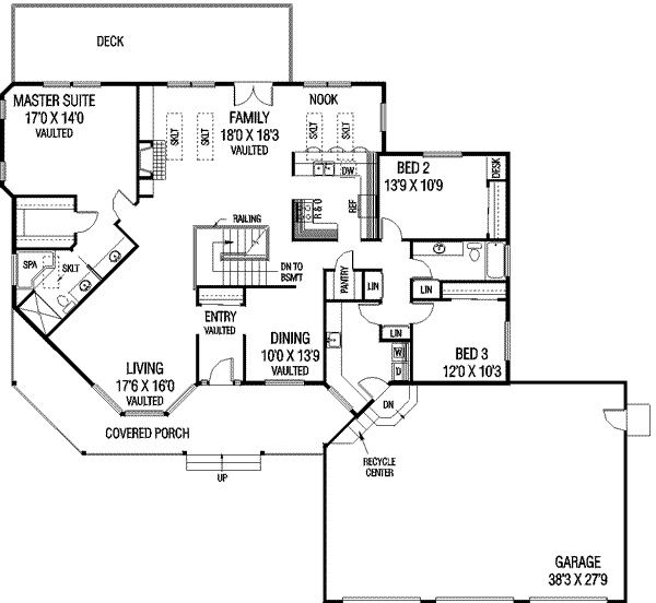 Traditional Floor Plan - Main Floor Plan #60-527