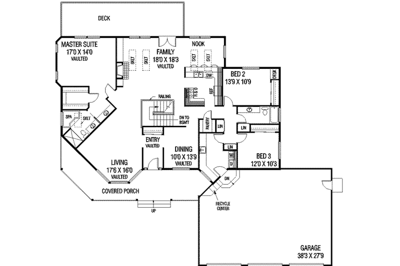 Dream House Plan - Floor Plan - Main Floor for Traditional House Plan #60-527 - 4 bed, 3 bath