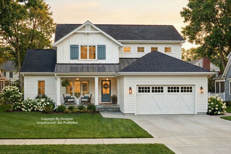 Home Plan - Farmhouse Exterior - Front Elevation Plan #51-1371