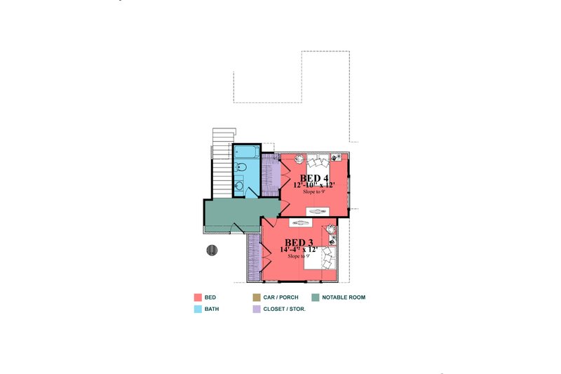 Dream House Plan - Floor Plan - Upper Floor for Craftsman House Plan #63-429 - 4 bed, 3.5 bath