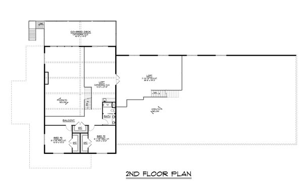 Barndominium Floor Plan - Upper Floor Plan #1064-227