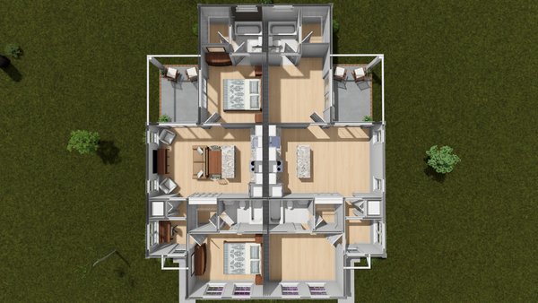 Architectural House Design - Floor Plan - Main Floor 1 for Cottage House Plan #513-2445 - 2 bed, 2 bath