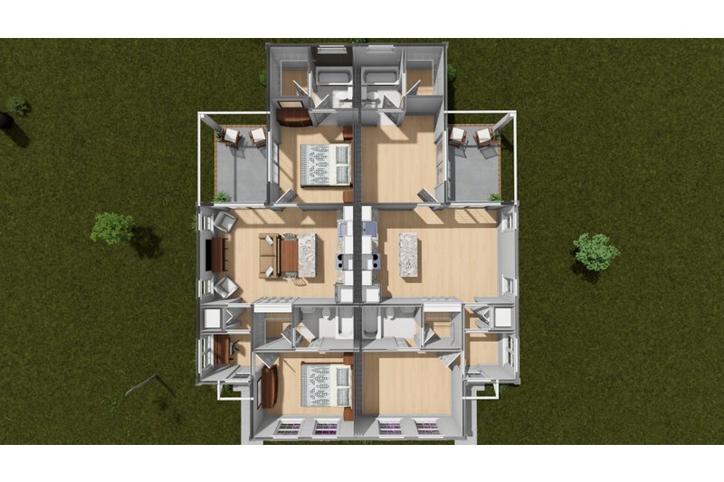 Architectural House Design - Floor Plan - Main Floor 1 for Cottage House Plan #513-2445 - 2 bed, 2 bath