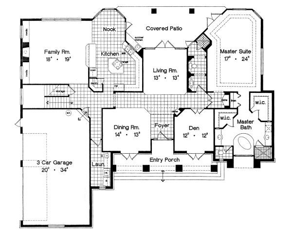 European Floor Plan - Main Floor Plan #417-403