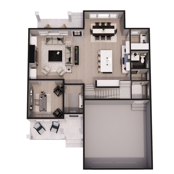 House Blueprint - Craftsman Floor Plan - Main Floor Plan #51-1450