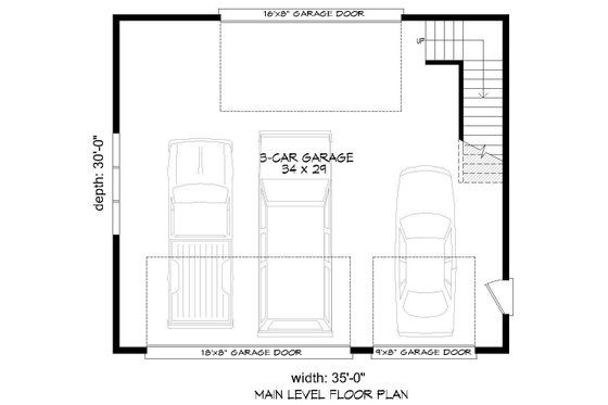 Floor Plan - Main Floor for Contemporary House Plan #932-239, 0.5 bath