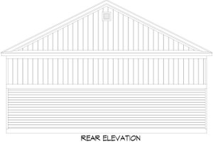 Exterior - Rear Elevation for Farmhouse House Plan #932-1050, 0 bath