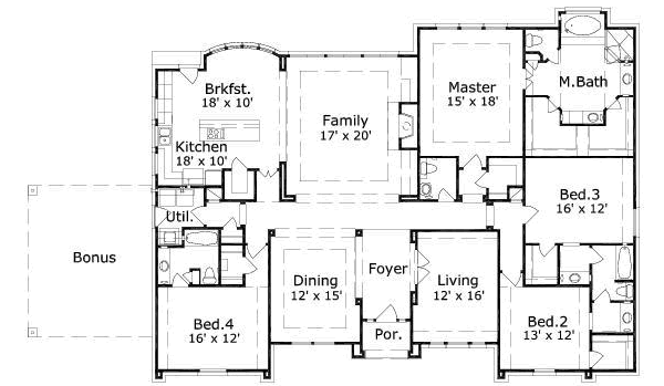 Traditional Floor Plan - Main Floor Plan #411-157