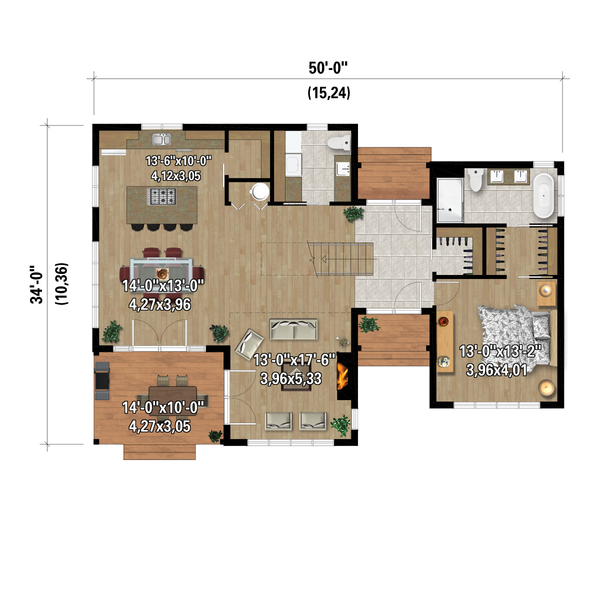 Cabin Floor Plan - Main Floor Plan #25-4967