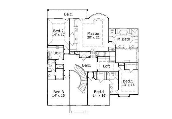 European Floor Plan - Upper Floor Plan #411-468