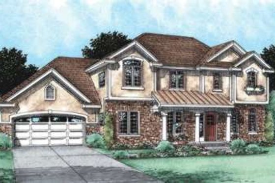 Exterior - Front Elevation 3 for Traditional House Plan #20-1793 - 4 bed, 3 bath