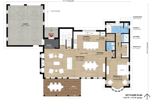 Traditional Floor Plan - Main Floor Plan #933-4