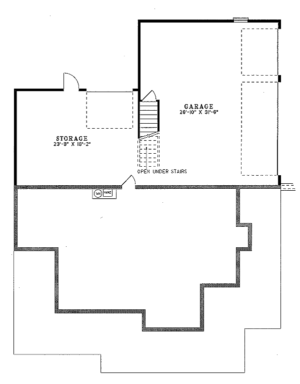 Home Plan - Country Floor Plan - Lower Floor Plan #17-242