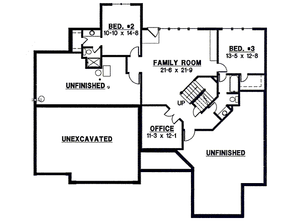 Floor Plan - Lower Floor for Traditional House Plan #67-839 - 3 bed, 3 bath