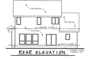 Exterior - Rear Elevation for Traditional House Plan #20-2060 - 3 bed, 2.5 bath