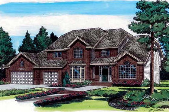 Exterior - Front Elevation for Traditional House Plan #312-383 - 4 bed, 2.5 bath