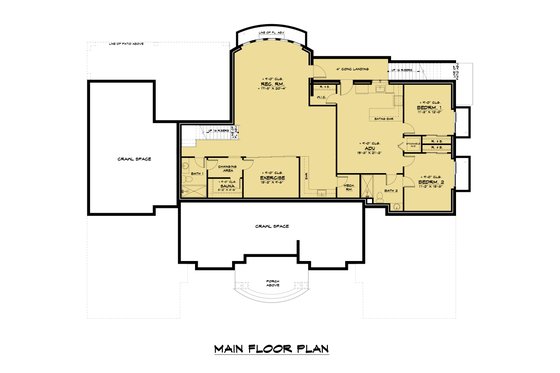 Floor Plan - Lower Floor for Mediterranean House Plan #1066-124 - 10 bed, 9.5 bath