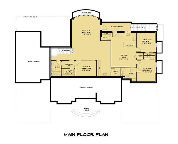 House Blueprint - Mediterranean Floor Plan - Lower Floor Plan #1066-124