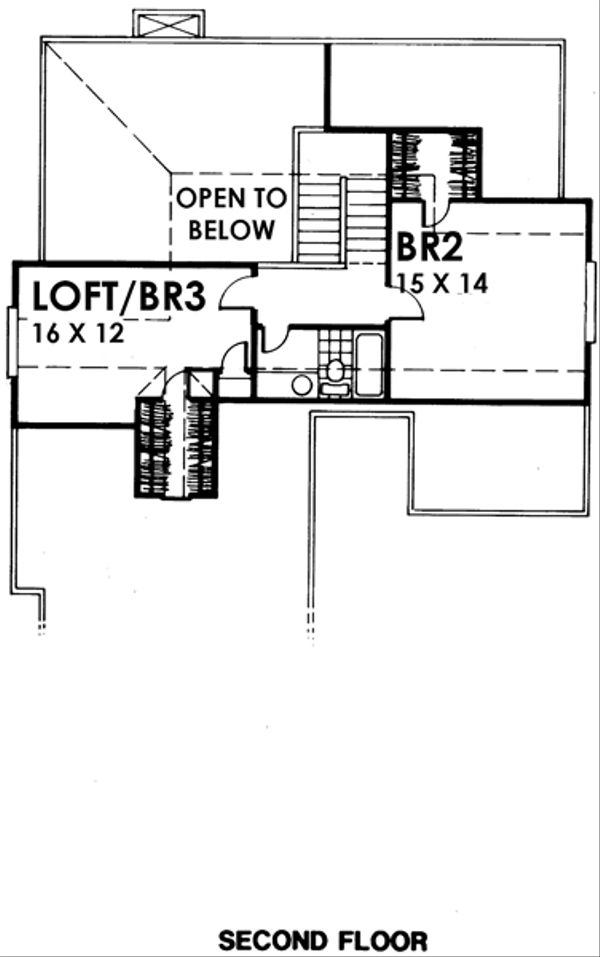 Architectural House Design - Traditional Floor Plan - Upper Floor Plan #30-203