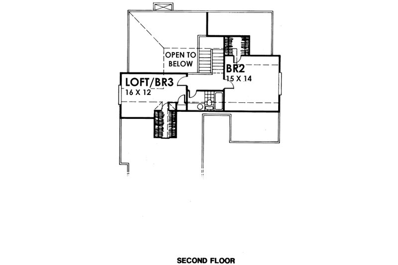 House Blueprint - Floor Plan - Upper Floor for Traditional House Plan #30-203 - 3 bed, 2.5 bath