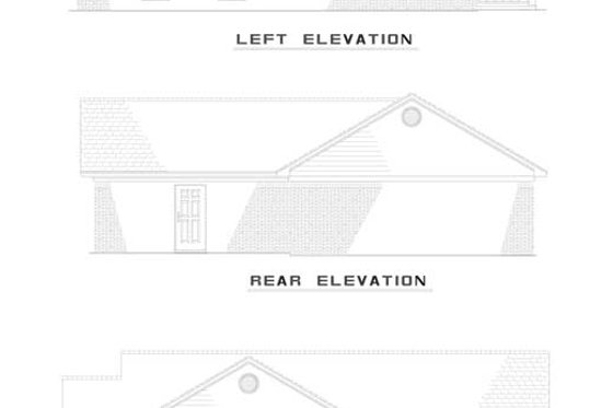 Exterior - Rear Elevation for Ranch House Plan #17-3019 - 3 bed, 2 bath