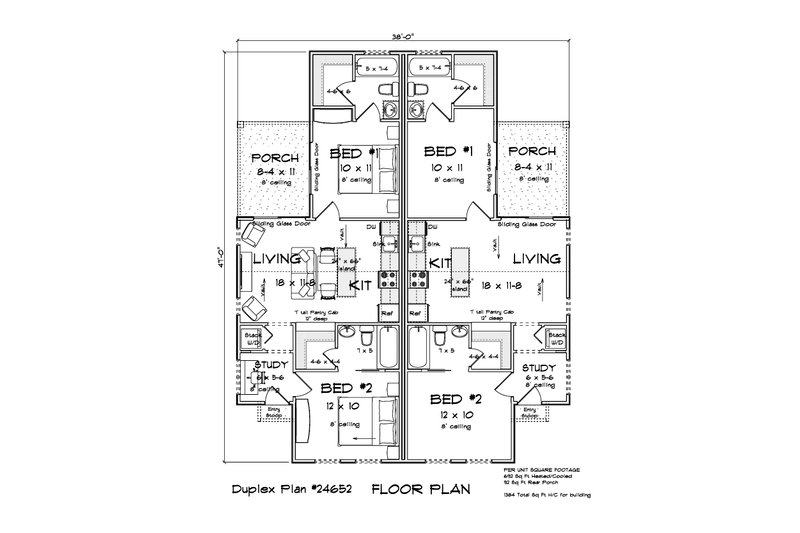 Architectural House Design - Floor Plan - Main Floor for Cottage House Plan #513-2445 - 2 bed, 2 bath